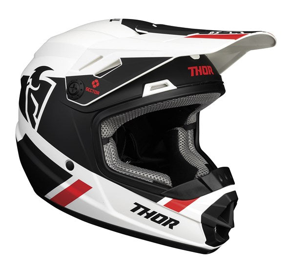 Helmet S23Y Thor Mx Sector Split Youth Mips White Black Large