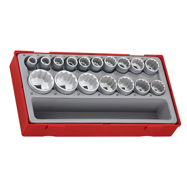 Teng 17Pc 1/2In Dr. Socket Set 10-32Mm - Tc-Tray