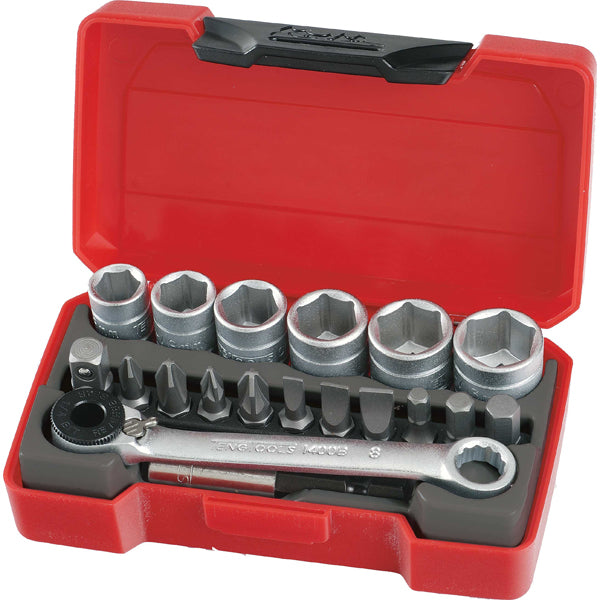 Teng 19Pc 1/4In Dr. Super Mini Metric Skt. & Bits Set