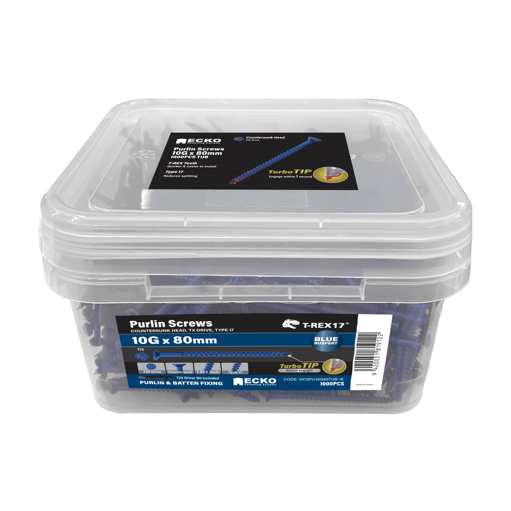 Ecko 10G X 80Mm Loose Purlin Screws (1000 Box)