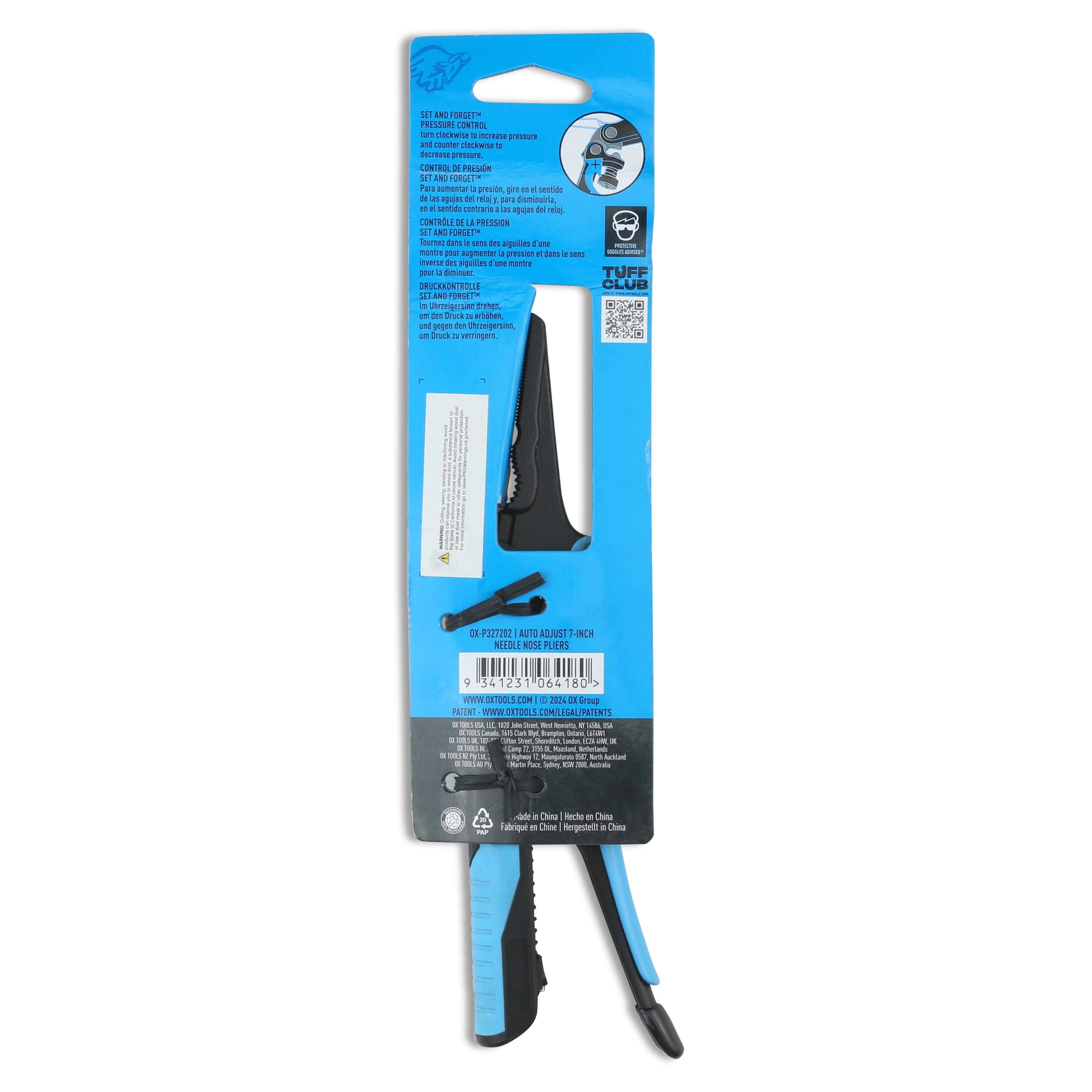 Auto Adjust 7-Inch Needle Nose Pliers - Gripped