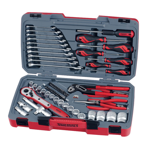 Teng 68Pc 1/2In Dr. Metric Socket & Tool Set 12Pnt