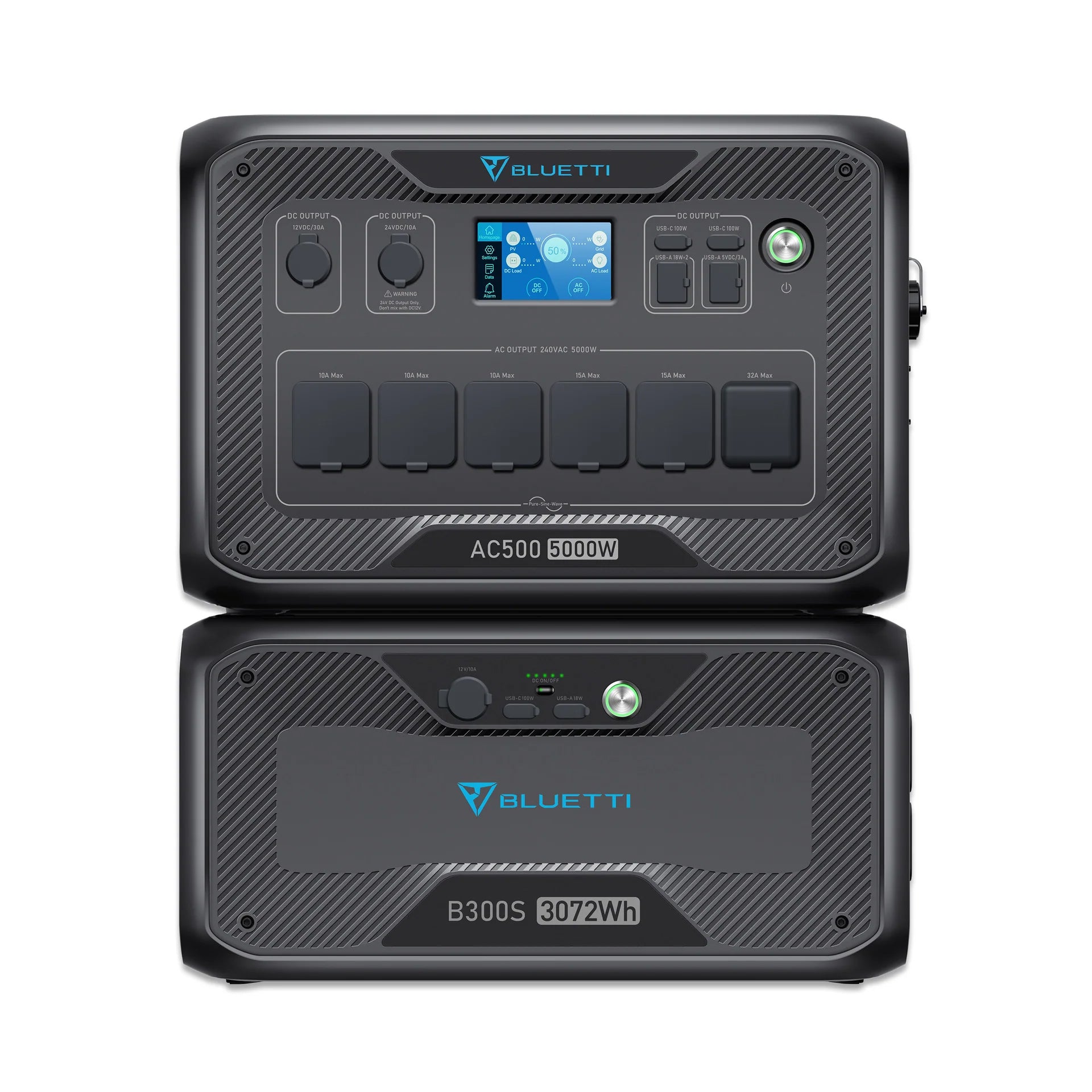 Bluetti Ac500 + B300S Expandable Home & Portable Power Station | 5000W (10000W Surge) 3072Wh