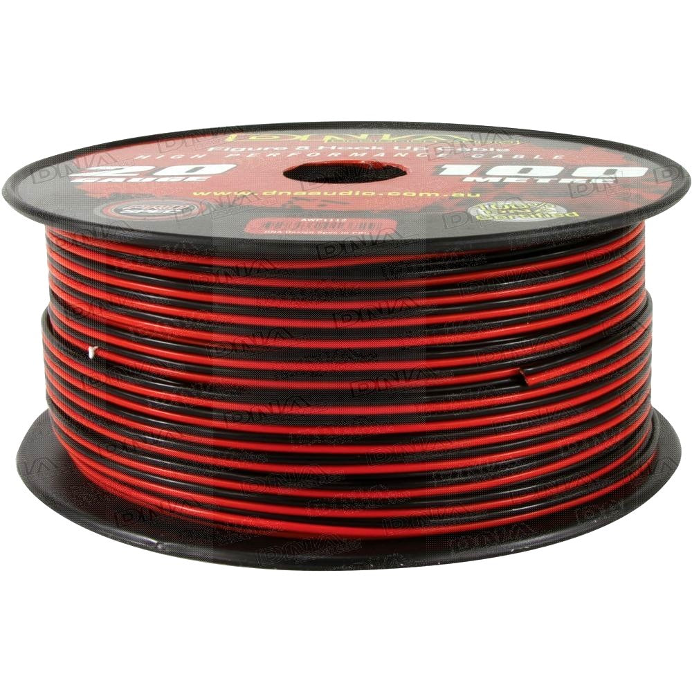 Dna Cable 20 Gauge Red/Black 2 Core Power / Speaker Cable 100Mtr