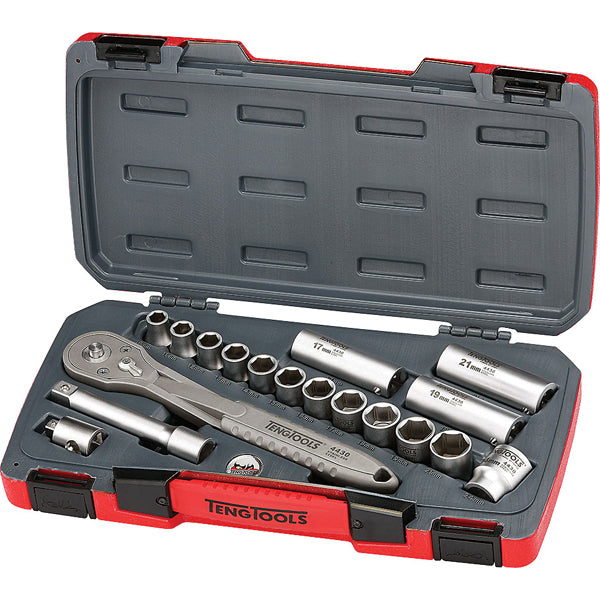 18Pc 1/2In Dr. 4430 Stainless Metric Socket Set