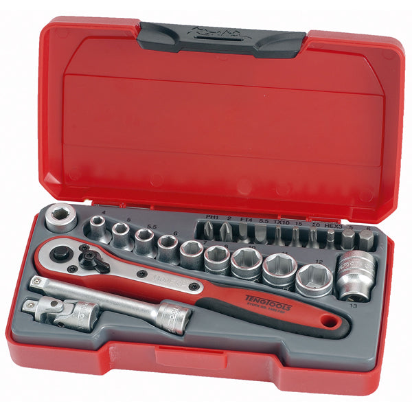 Teng 24Pc 1/4In Dr. Mini Metric Socket Set