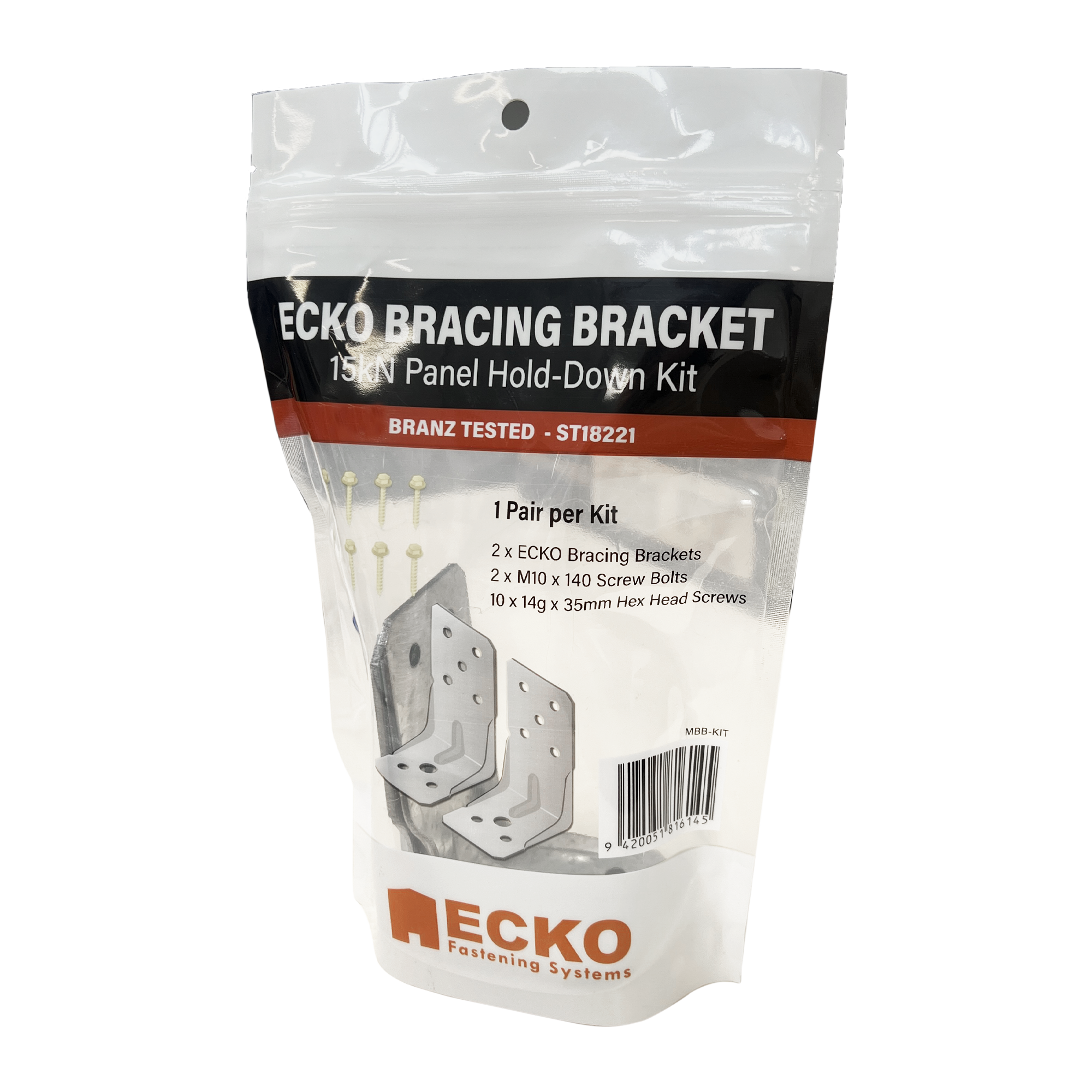 Ecko 15kN Panel Hold-Down Kit (10 Pack)