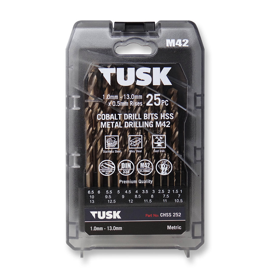 Tusk Cobalt Drill Bits Set M42 8% 25Pcs