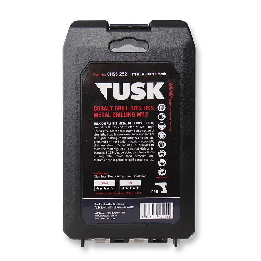 Tusk Cobalt Drill Bits Set M42 8% 25Pcs