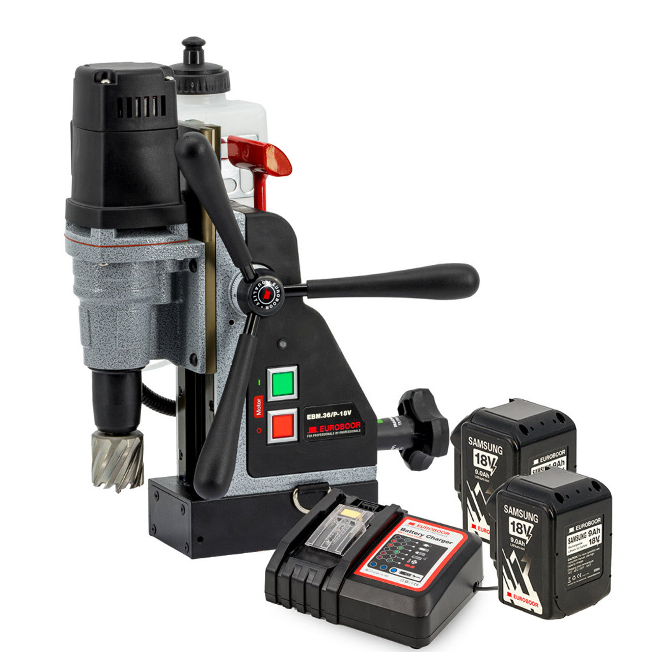 Euroboor EBM.36/KIT 18V Battery Magnetic Base Drill Kit 36mm