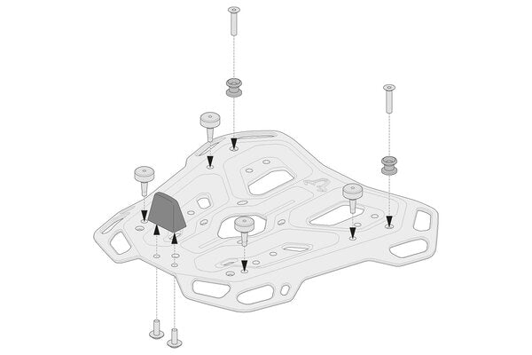 Rear Carrier Adapter Kit To Fit Givi Monokey Topcase To Sw Motech Adventure Rack