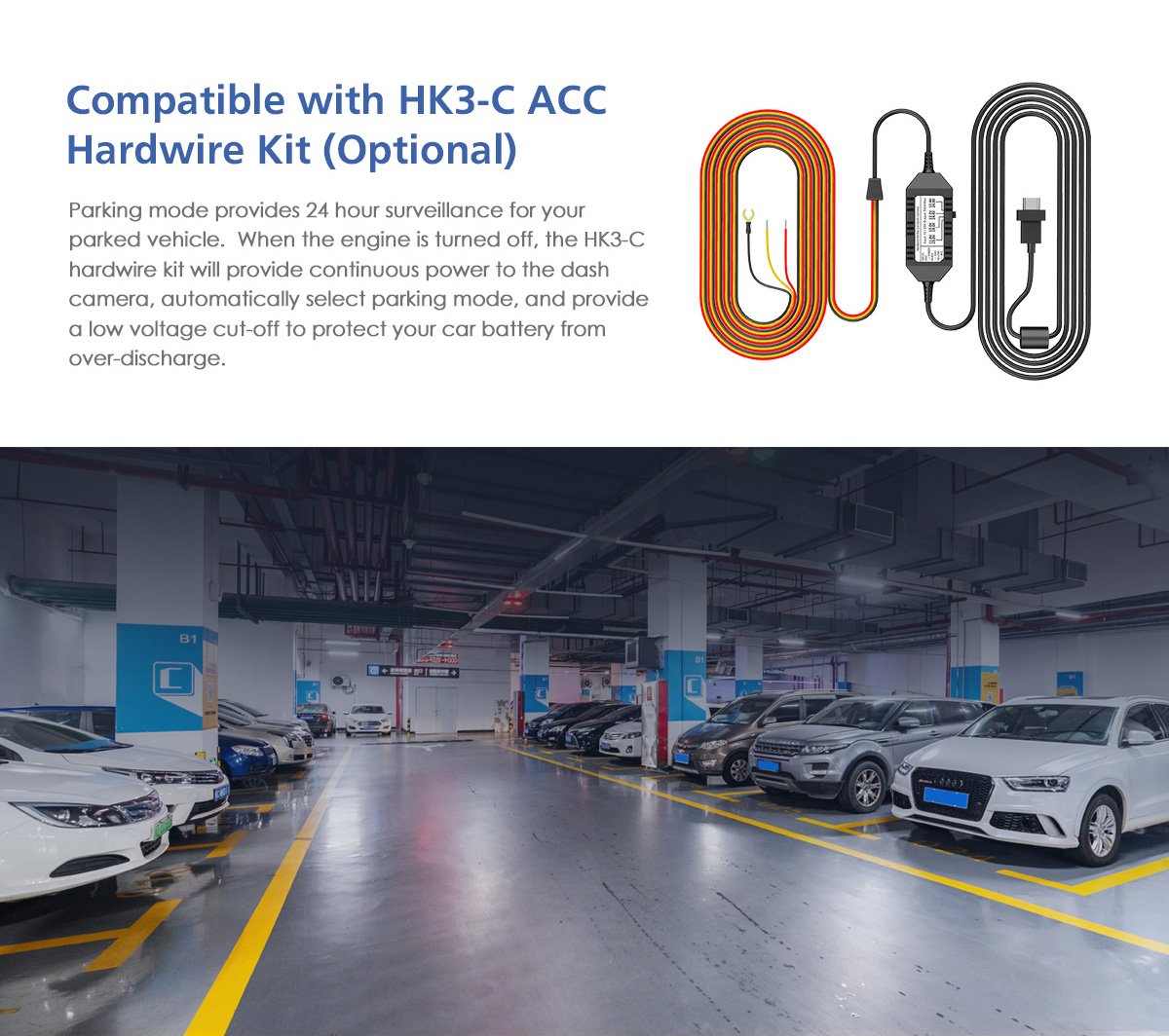 Viofo 3 Wire Hardwire Kit (Usb-C) For A139/A139 Pro