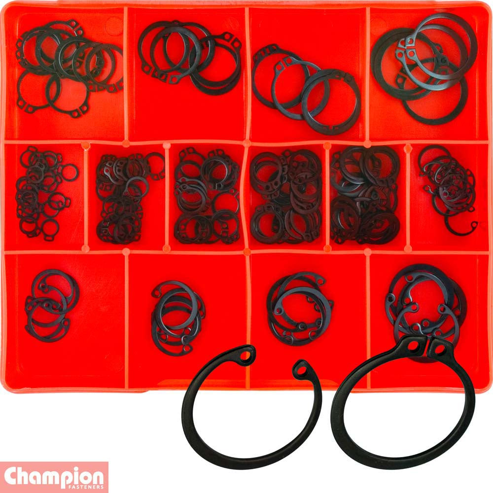 Champion 155pc Internal/External Circlip Assortment-Imperial