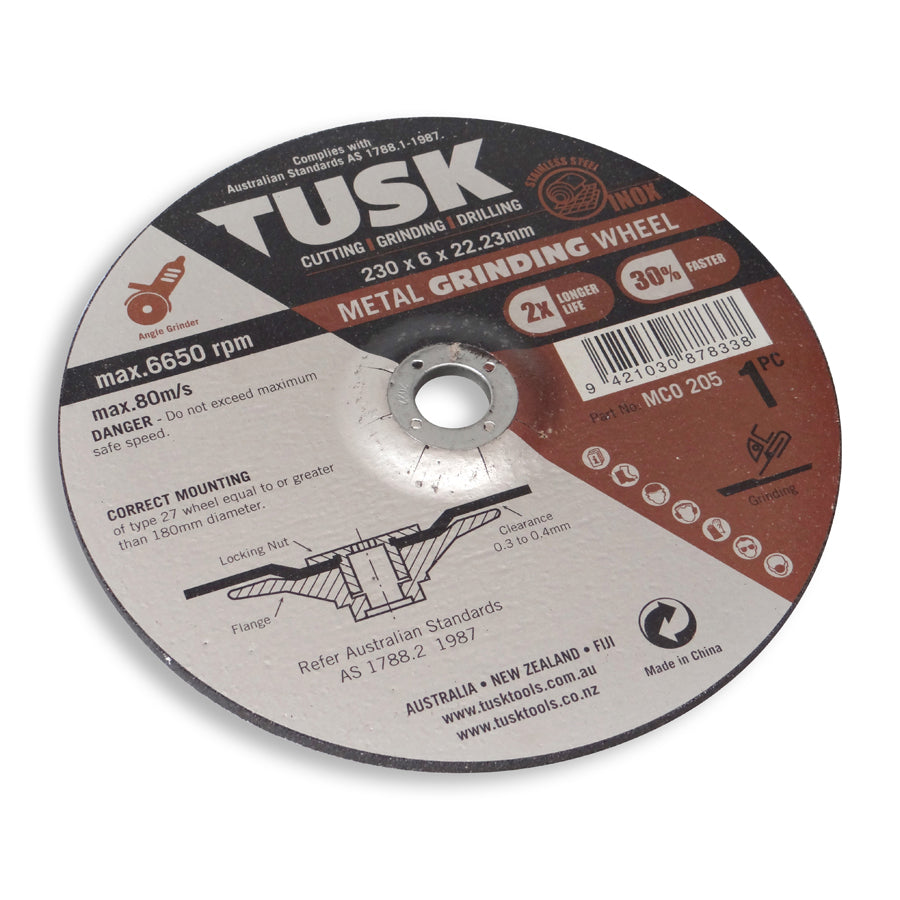 Tusk Metal Grinding Wheel 180 X 6 X 22.23 1Pc