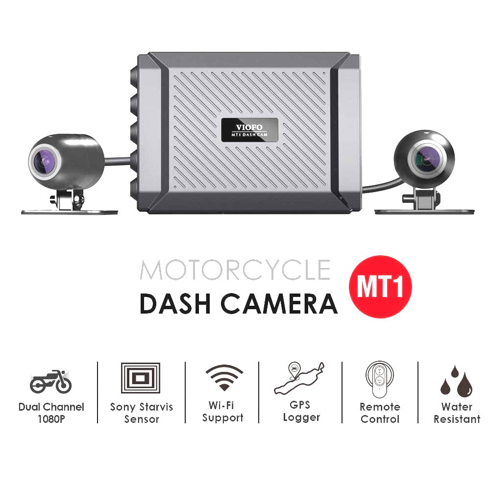 Viofo 1080P Motorcycle Dashcam Dual Channel F/R Wifi + Gps