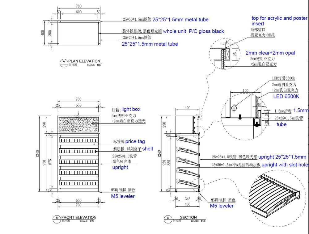 5 Tier Paint Rack W/Signage Small Stand Scale Modellers Supply