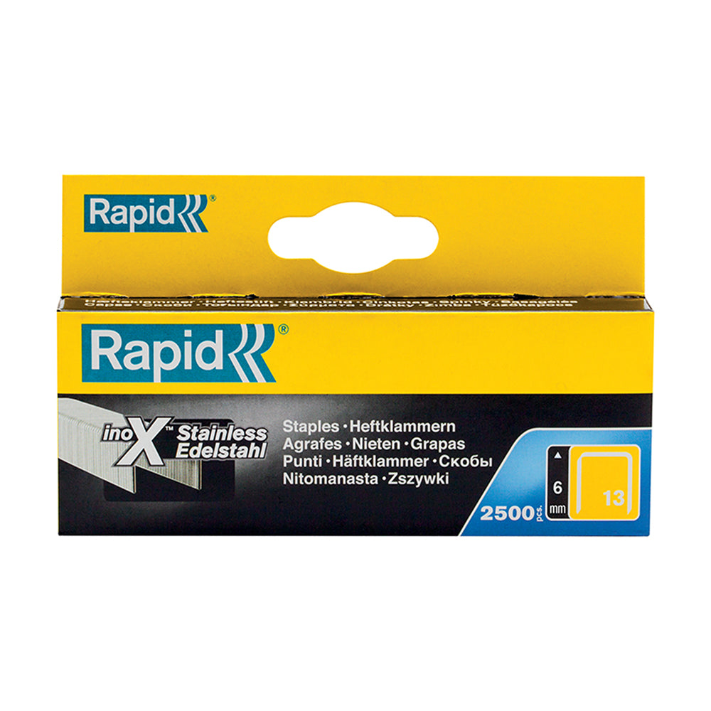 Rapid Staples 13/6 Stainless Steel 2.5K
