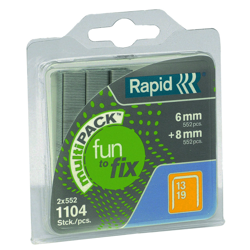Rapid Fun-To-Fix Staples M/Pack 13/6-8 1104Pcs
