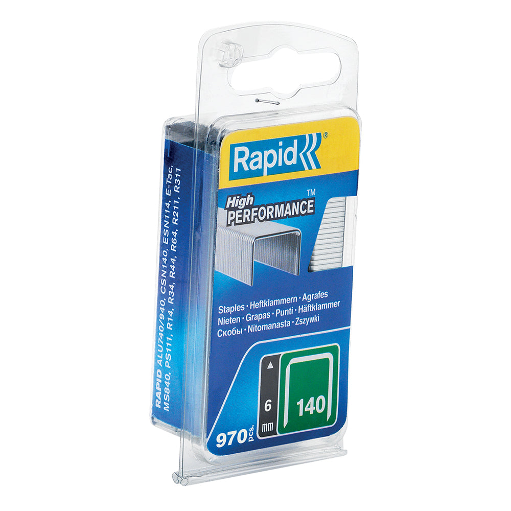 Rapid Staples 140/6 Pkt Galv 970 Clamshell