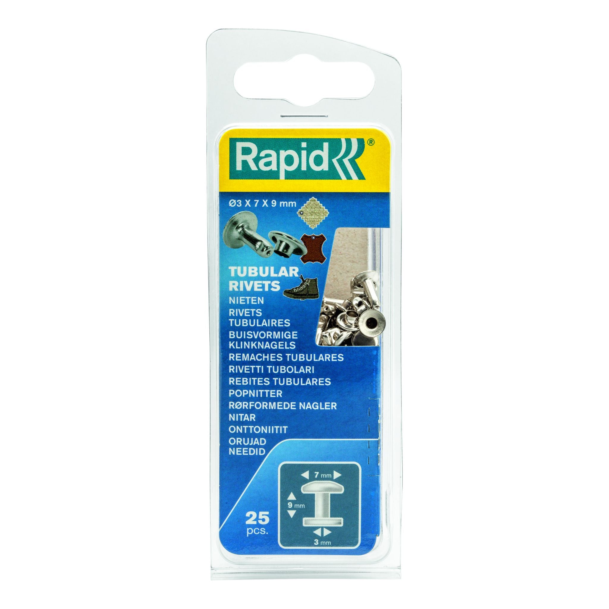 Rapid Tubular Rivets 7X3X9Mm Cap 3X7Mm 5000414
