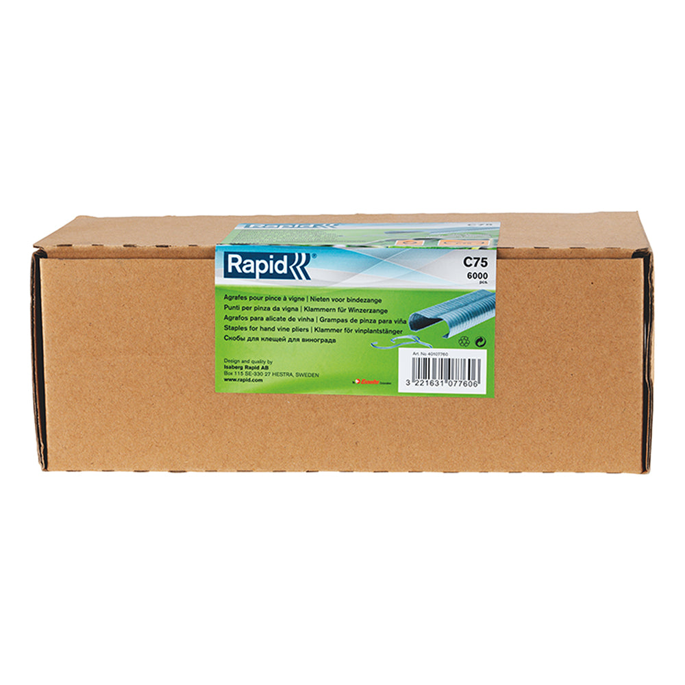 Rapid Vine Staples C75 Steel 6K