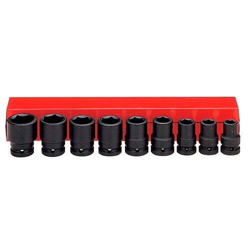 Ampro Air Impact Socket Set 1/2" Dr 3/8"-7/8" Sae 9Pc