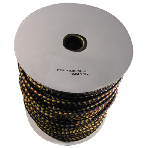 Worldwide Bungi Cord 9Mm X 70Metre (Black Only)