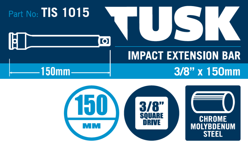 Tusk Impact Extension Bar - 3/8 Inch X 150Mm