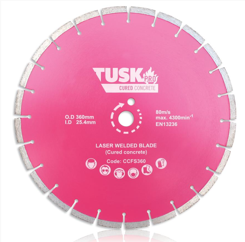 Tusk Cured Concrete Floor Saw Blades - 410 X 3.2/2.4 X 10 X 25.4Ph