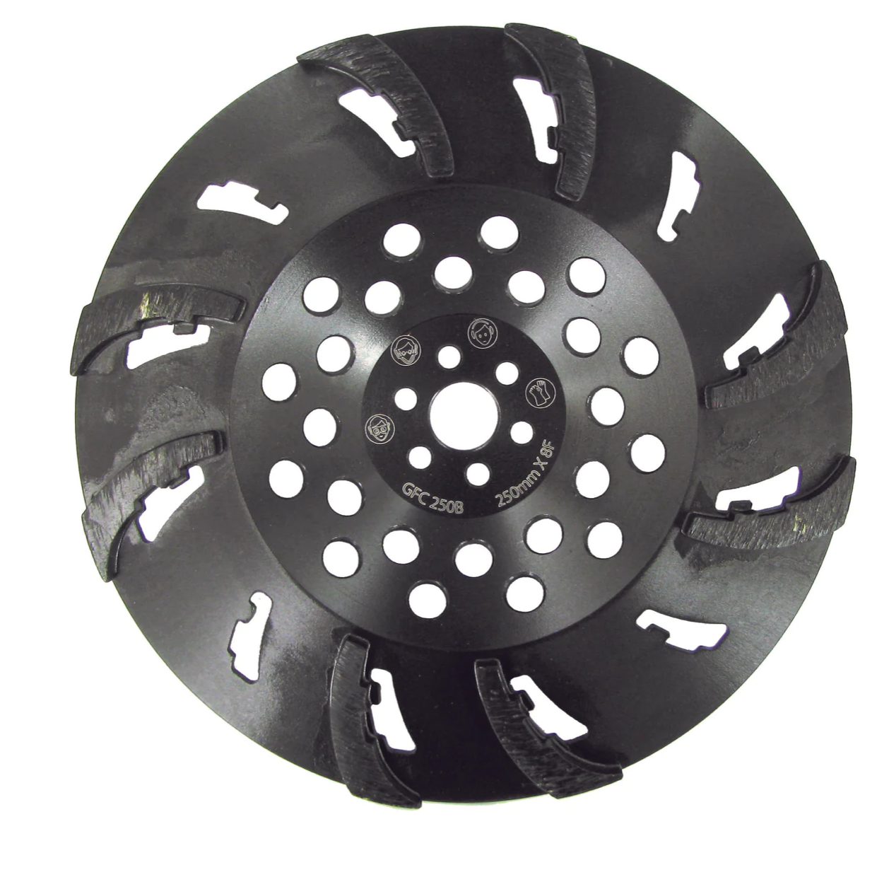 Tusk F Segments Cup Grinding Wheel - 250Mm X 8F 16# Black