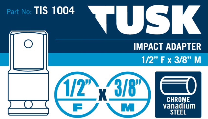 Tusk Impact Adapter - 1/2 Inch Fx3/8 Inch M