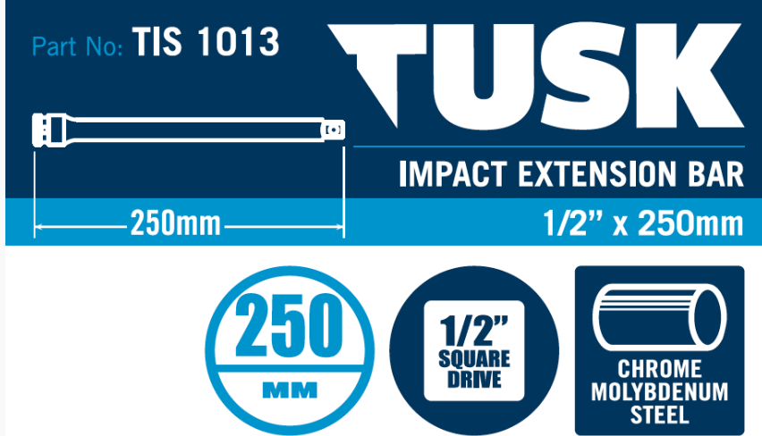Tusk Impact Extension Bar  - 1/2 Inch X 250Mm