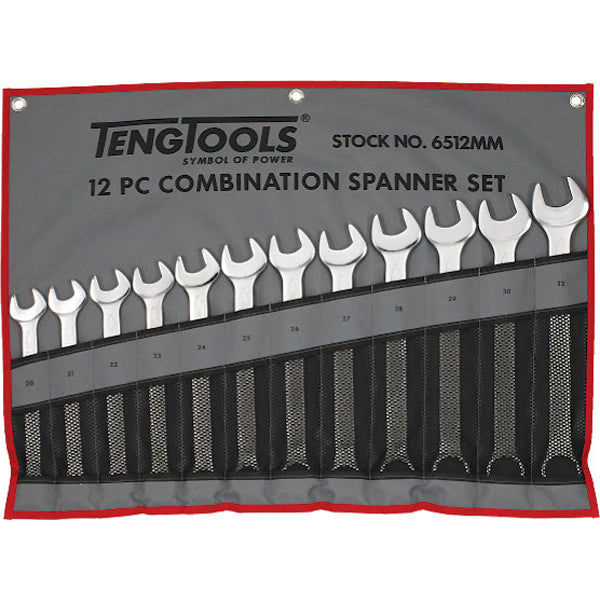 Teng 12Pc Combination Metric Spanner Set W/Wallet 20-32Mm