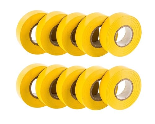 Upgrade Pvc Insulation Tape 20Metre X 18Mm Yellow Packet Of 10