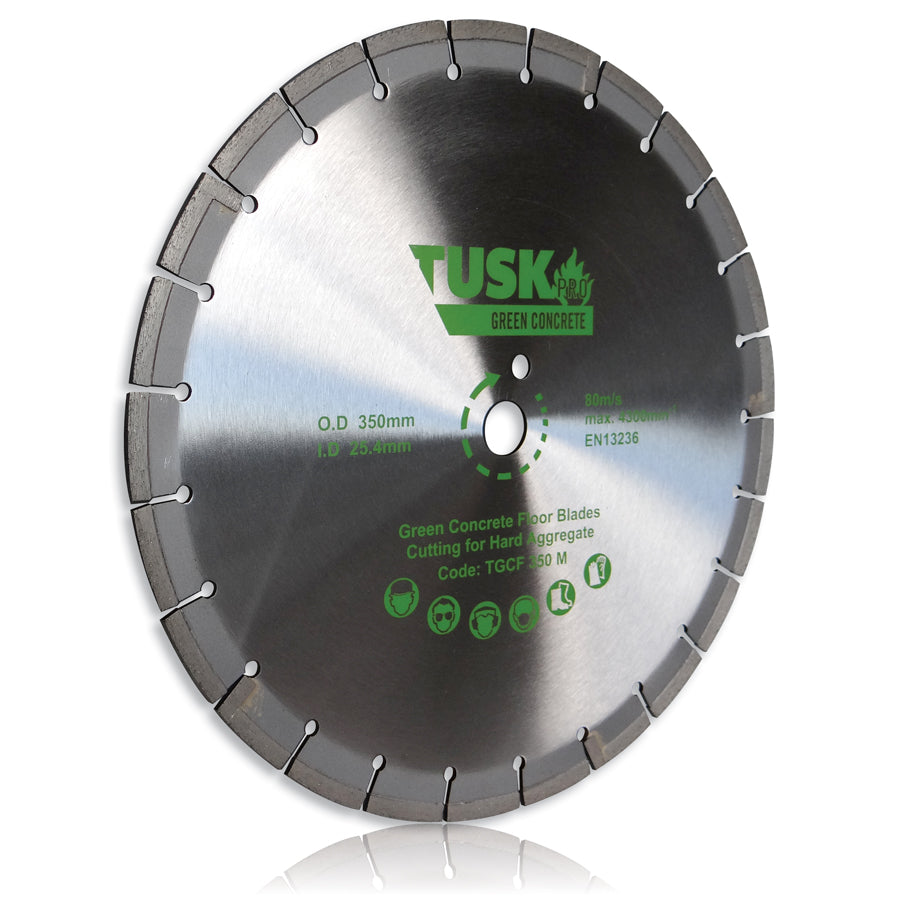 Tusk Green Concrete Floor Blades - 410 X 3.4/2.6 X 8 X 25.4Ph