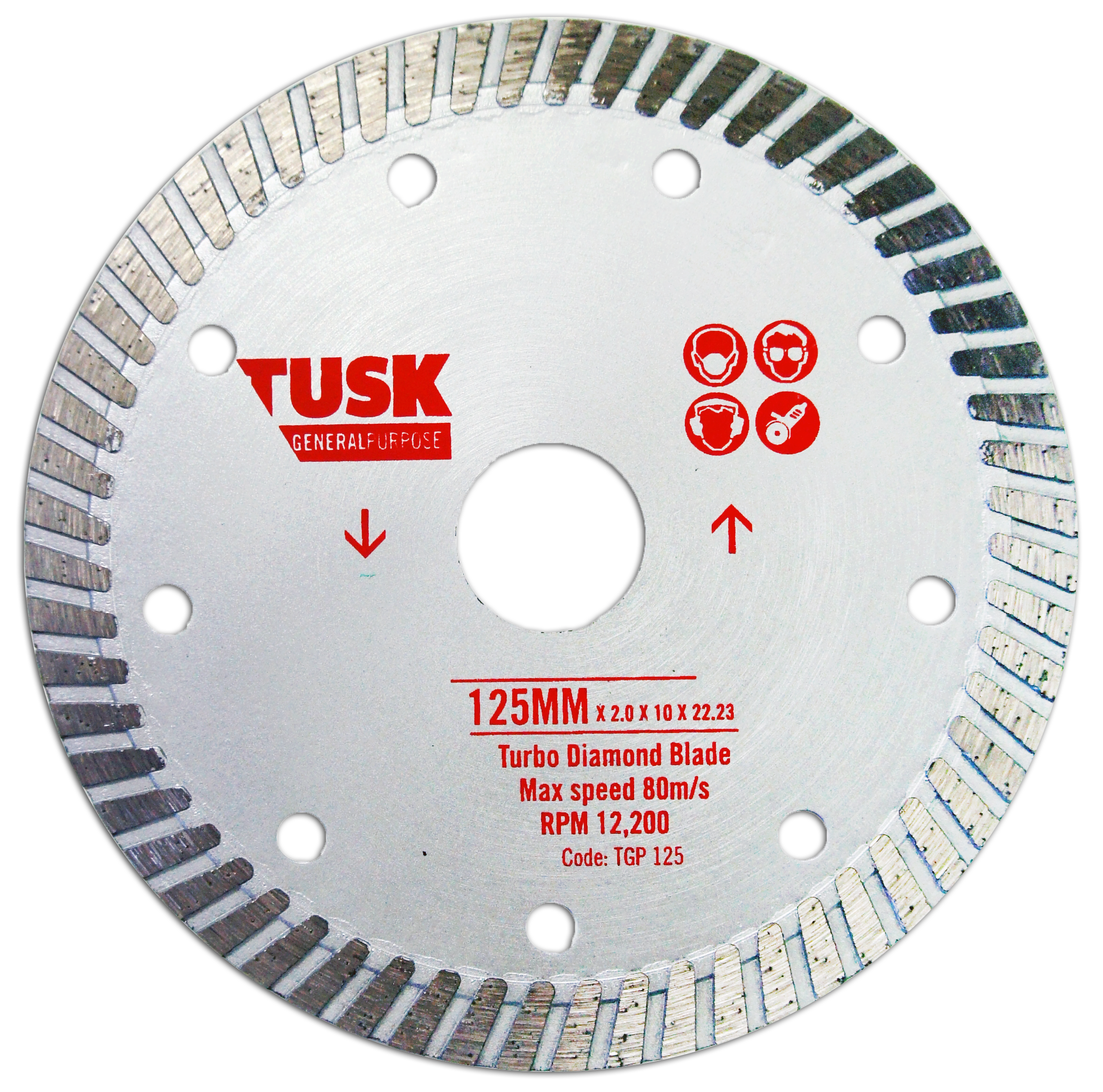 Tusk Turbo General Purpose Blades - 125 X 2.0/1.4 X 10 X 22.23 (22.23/20)