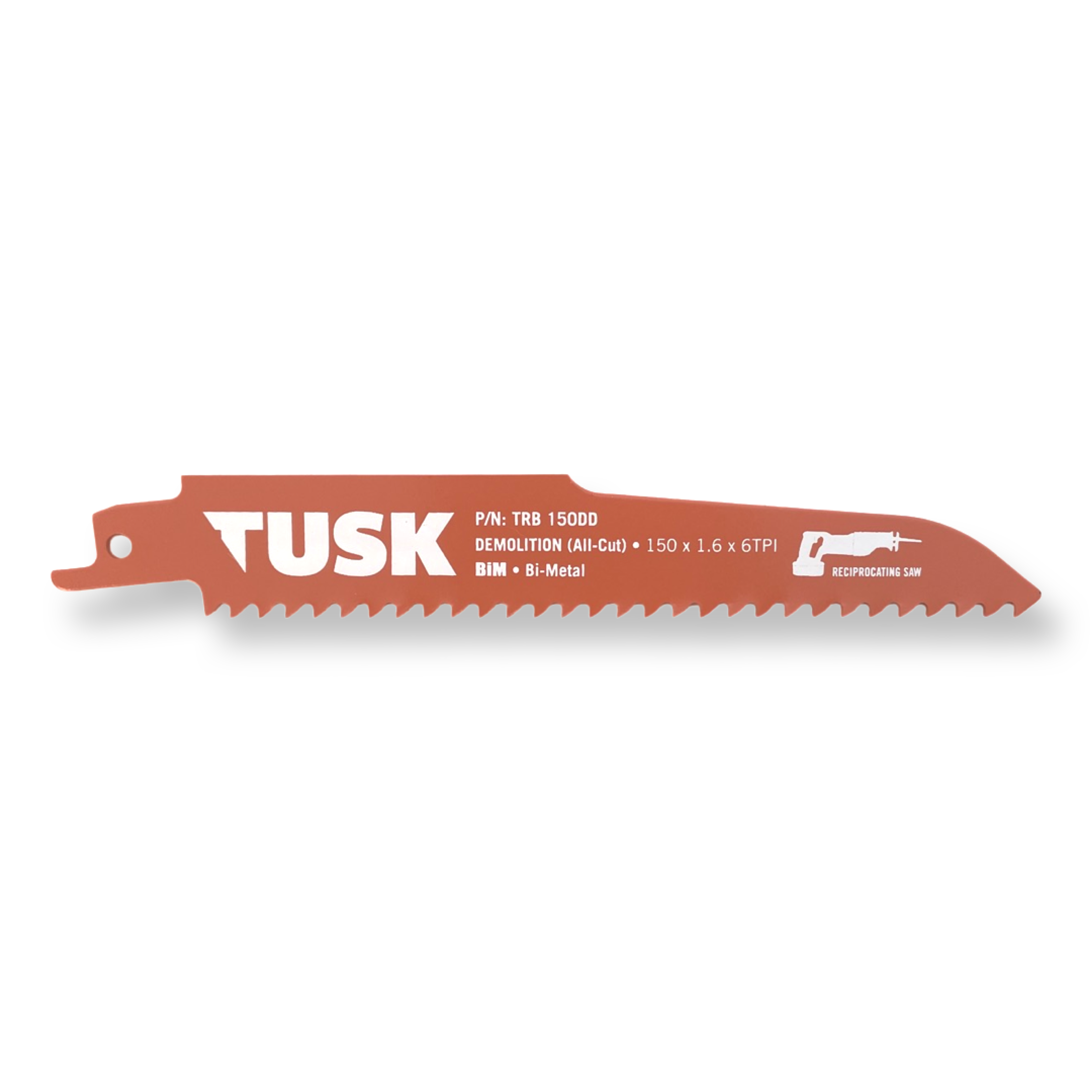 Tusk Bim Reciprocating Saw Blades For Demolition 150 X 1.6 X 6Tpi 5Pc Pack