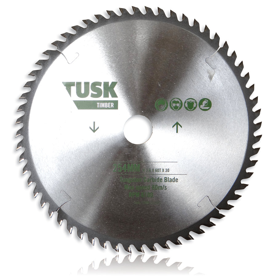 Tusk Timber Tungsten Carbide Blades - 254 X 2.6/1.8 X 80T X 30 (25.4/25/16)