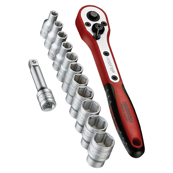 Teng 13Pc 1/4In Dr. Mm Socket Set W/Case 4-13Mm
