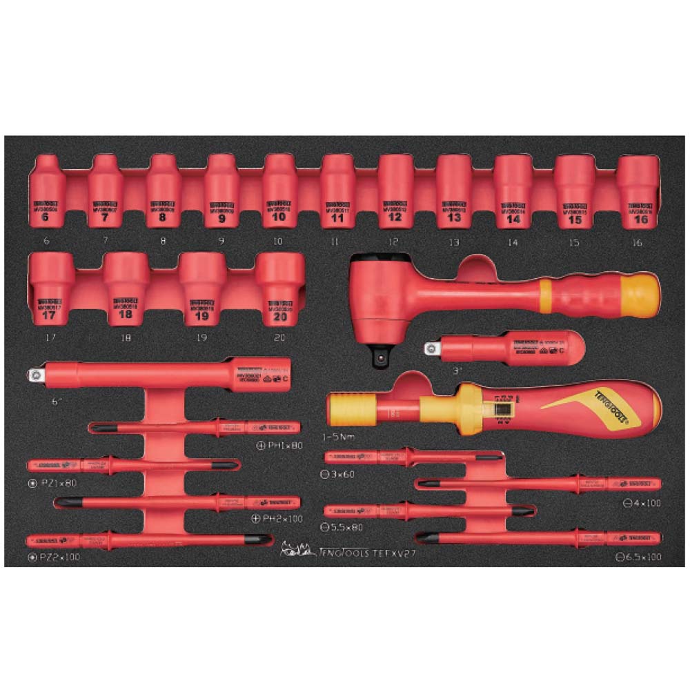 Teng 27Pc Socket & Torque Screwdriver Set Insulated