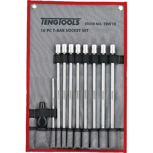 Teng 10Pc T-Bar Uni-Joint Long Skt Set 7-19Mm