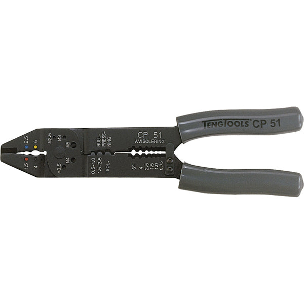 Teng 9In Crimping / Wire Stripper (Grey)