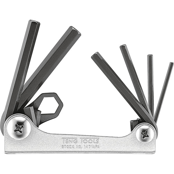 Teng 6Pc Folding Af Hex Key Set - 1/8In-3/8In