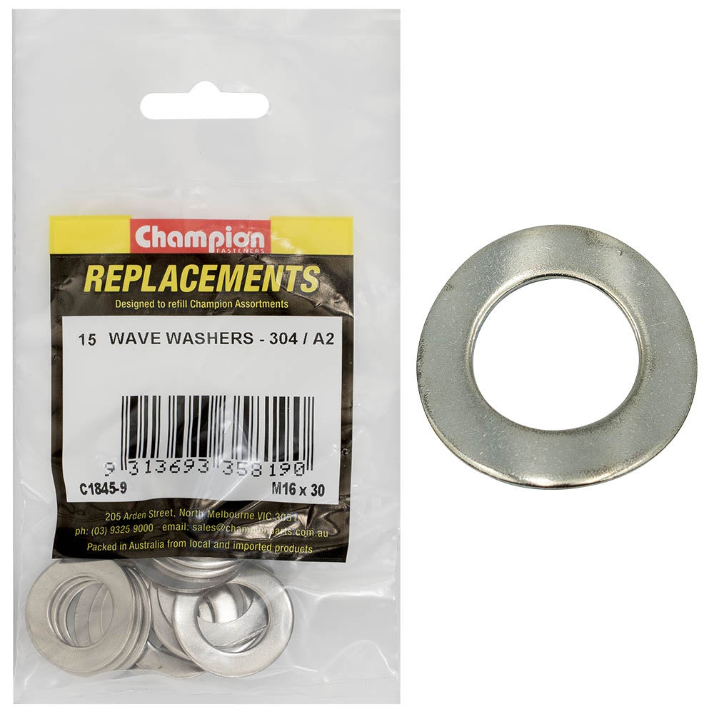 Washer Wave Stainless Steel M16 x 30mm 304/A2 15pk