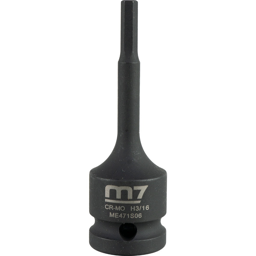 M7 Impact In Hex Socket, 1/2in Drive, 3/16in
