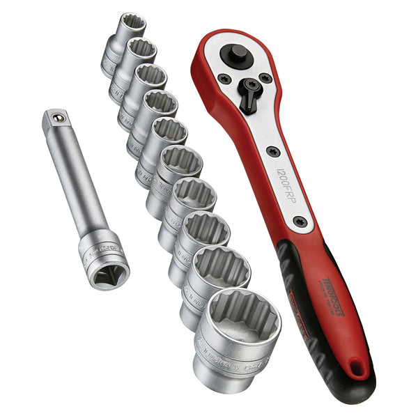 Teng 12Pc 1/2In Dr. Socket Set W/Case 8-24Mm