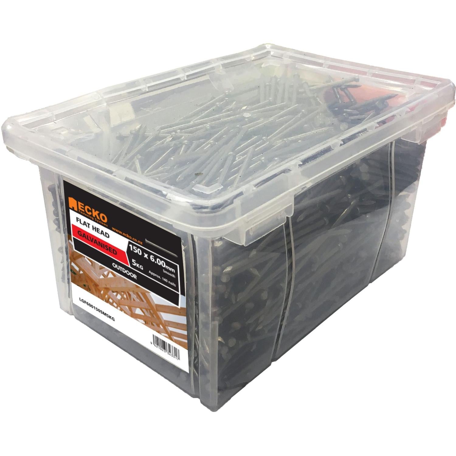 Ecko Flat Head Nails 150 X 6.00Mm, 15Kg Galvanised