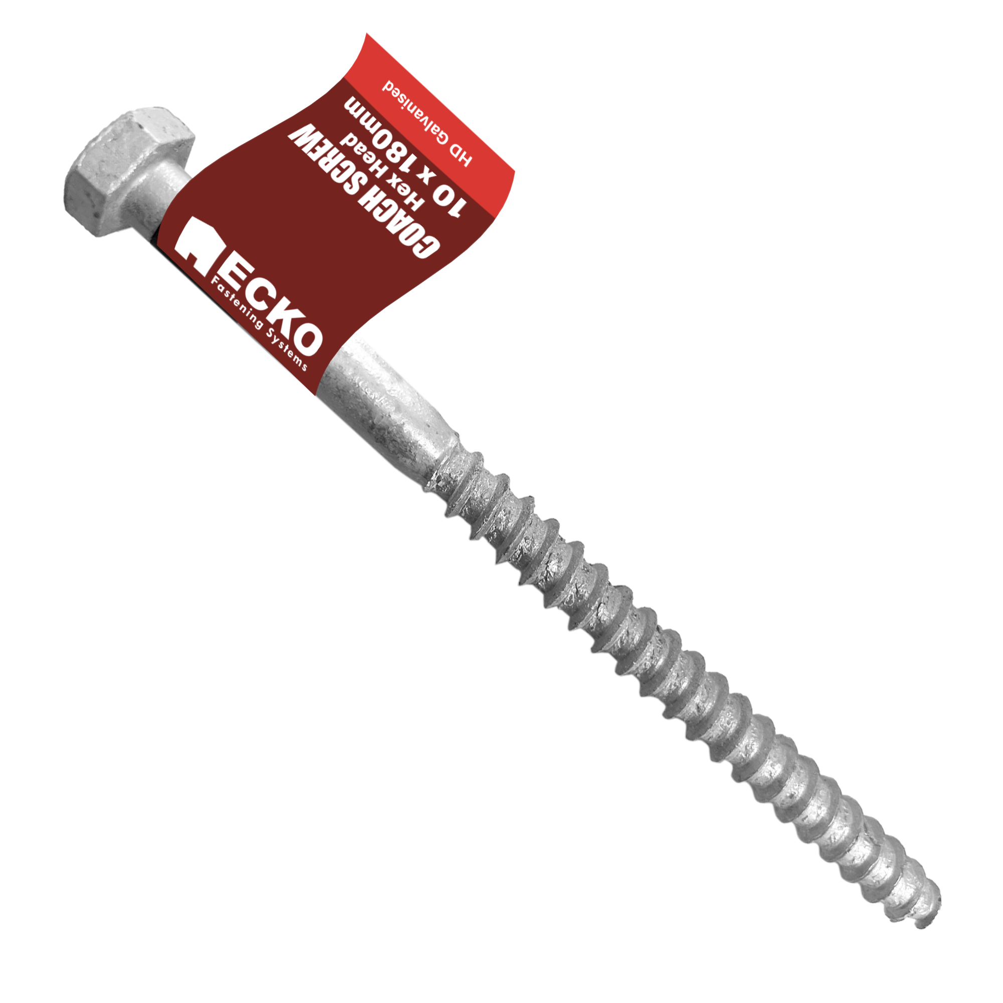 Ecko Coach Screw M12 X 300Mm Hd Galvanised (100 Pack)