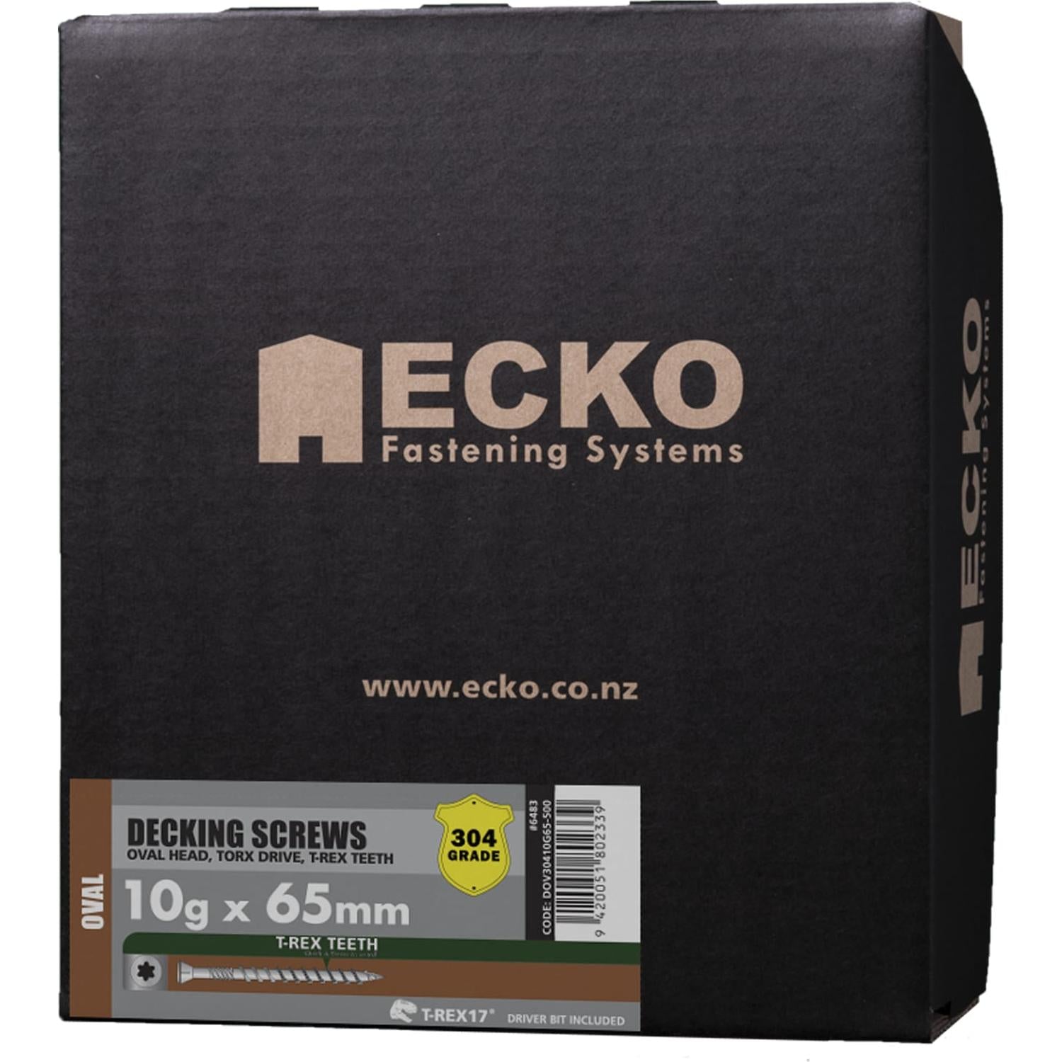 Ecko T-Rex17 10G X 65Mm Oval Head Decking Screws (1000 Box)