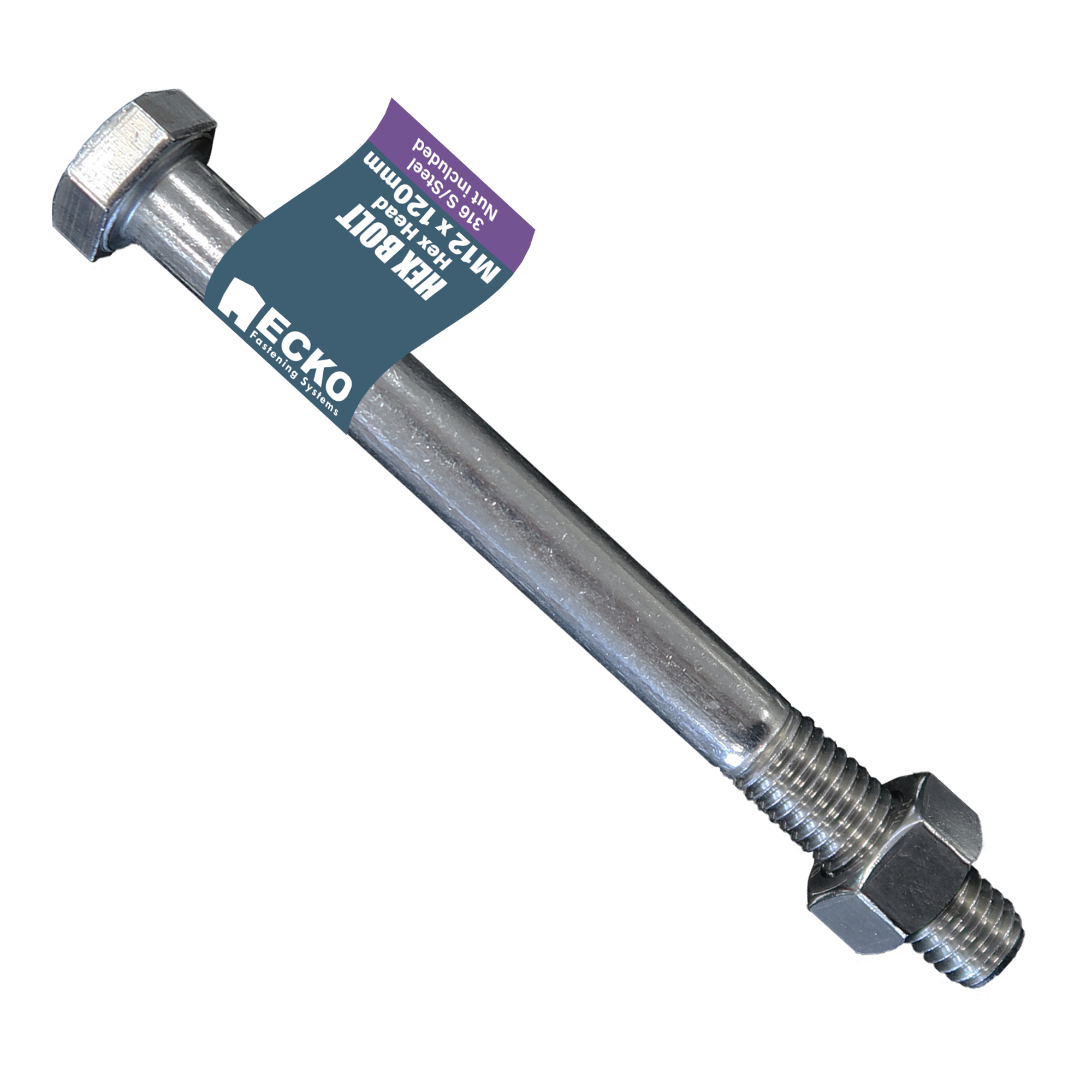 Ecko Engineering Bolt And Nut M12 X 100Mm 316 Stainless (50 Pack)
